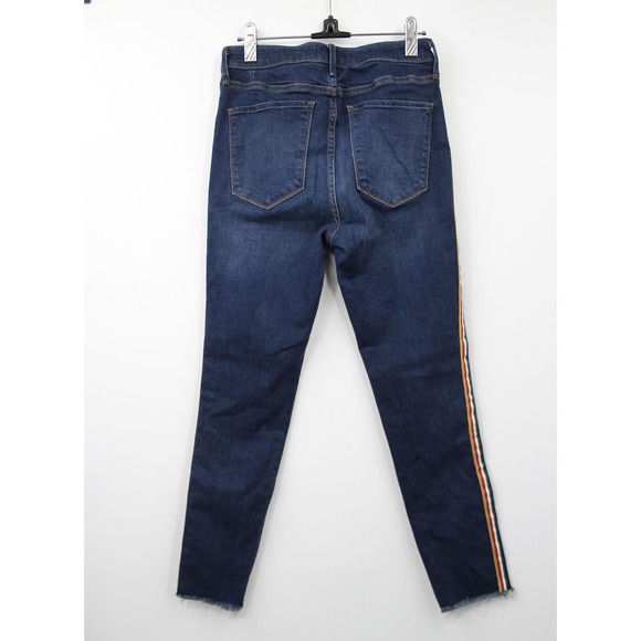 Abercrombie & Fitch Simone High Rise Ankle Jeans‎ Side Stripe Dark Blue 28 - Picture 7 of 7